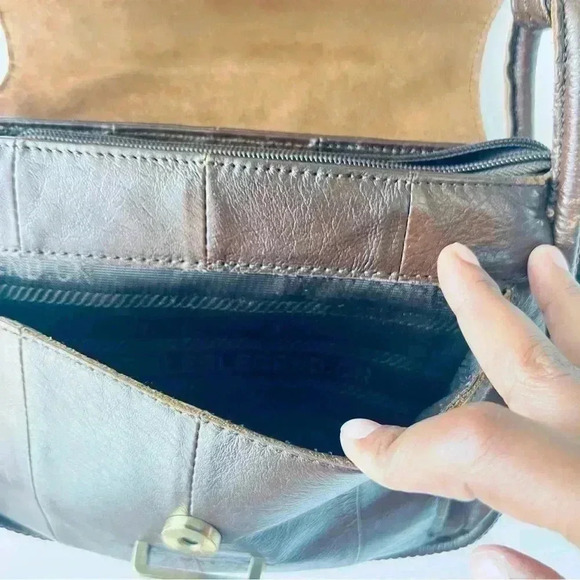 BAG Cobbler Legend Leather  Crossbody Bag brown Single Tab Zip Closure - Picture 14 of 16